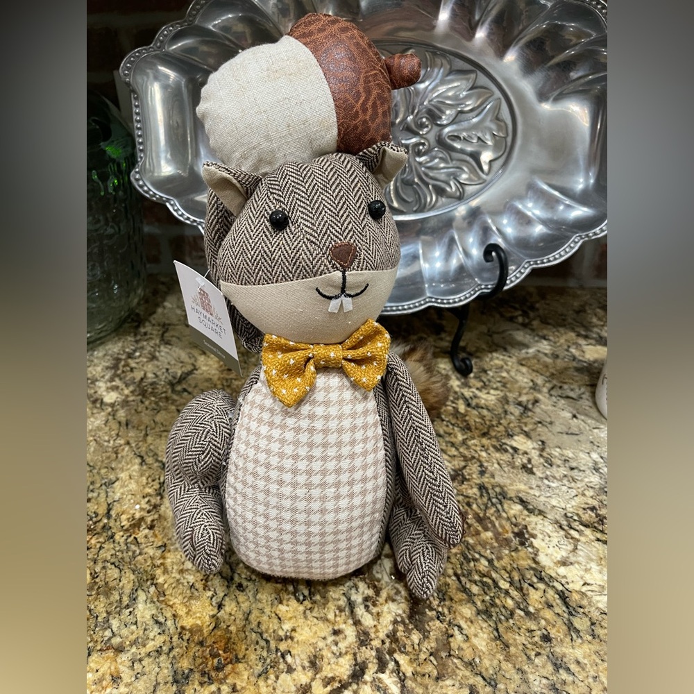 Haymarket Square plush squirrel - fall season decor - adorable details